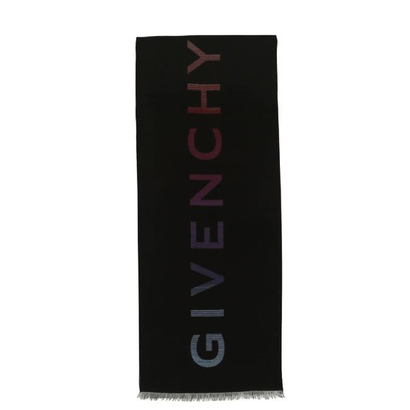 New Givenchy Logo Degrade Wool & Silk Scarf - Picture 2 of 3
